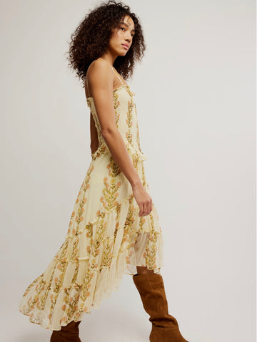 Free People Alejandra Midi Dress - Cloud Combo