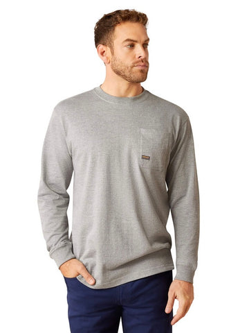 Ariat Rebar Cotton Strong Chainsaw Long Sleeve T-Shirt - Heather Grey