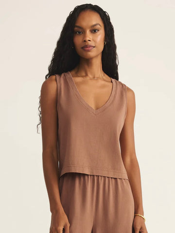 ZSupply Sloane V-Neck Top - Teakwood