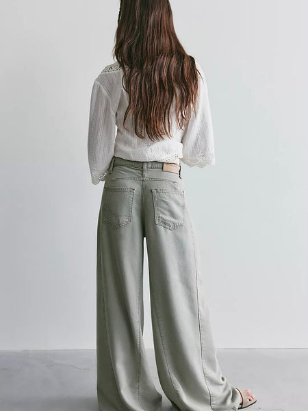 We The Free Haven Twisted Wide-Leg Jeans- Seagrass