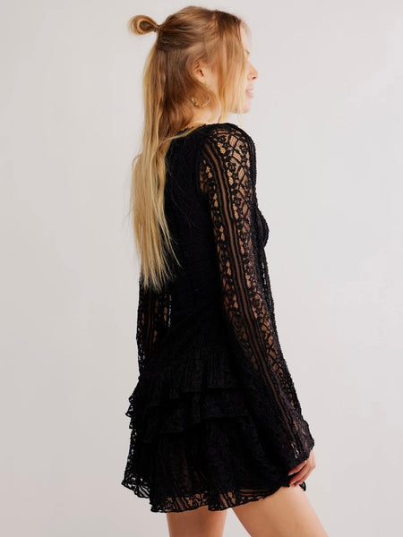 Free People Tabby Mini Dress - Black