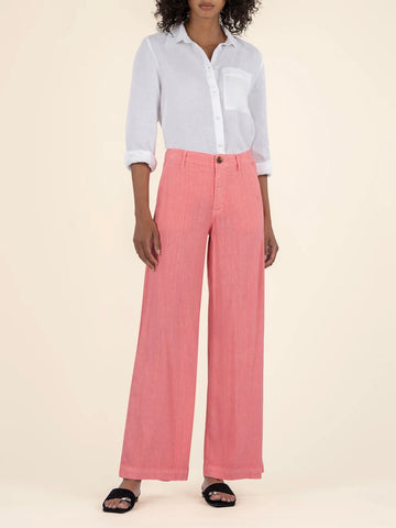 Meg Linen Wide Leg - Salmon