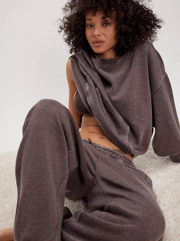 Free People Slow It Down Joggers - French Toast