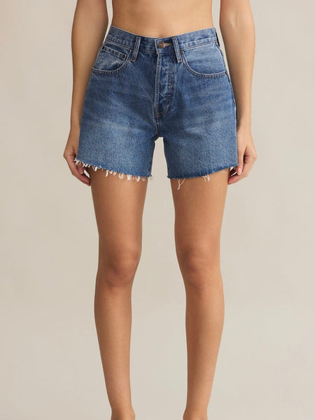 ZSupply Everyday High Rise Denim Shorts- Vintage Indigo
