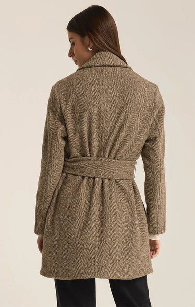 ZSupply Hawthorne Herringbone Coat- Dark Chocolate