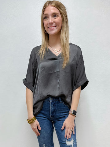 Glam Top- Charcoal
