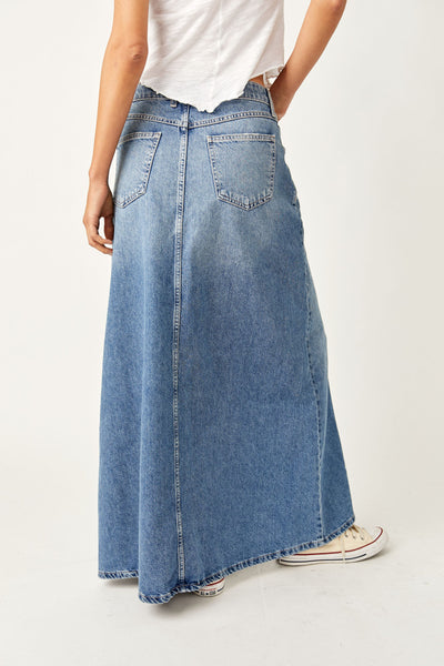 Free People Come As You Are Denim Max-Sapphire Slit