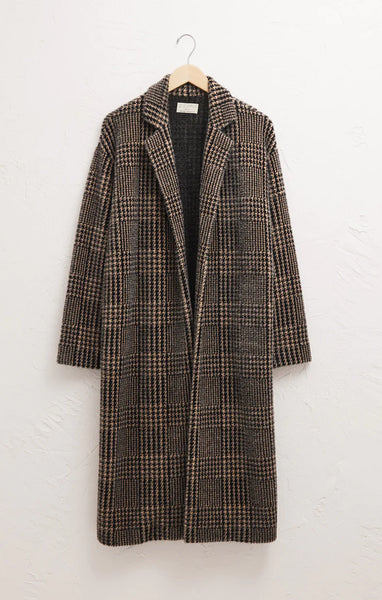 ZSupply Mason Houndstooth Knit Coat- Plaid