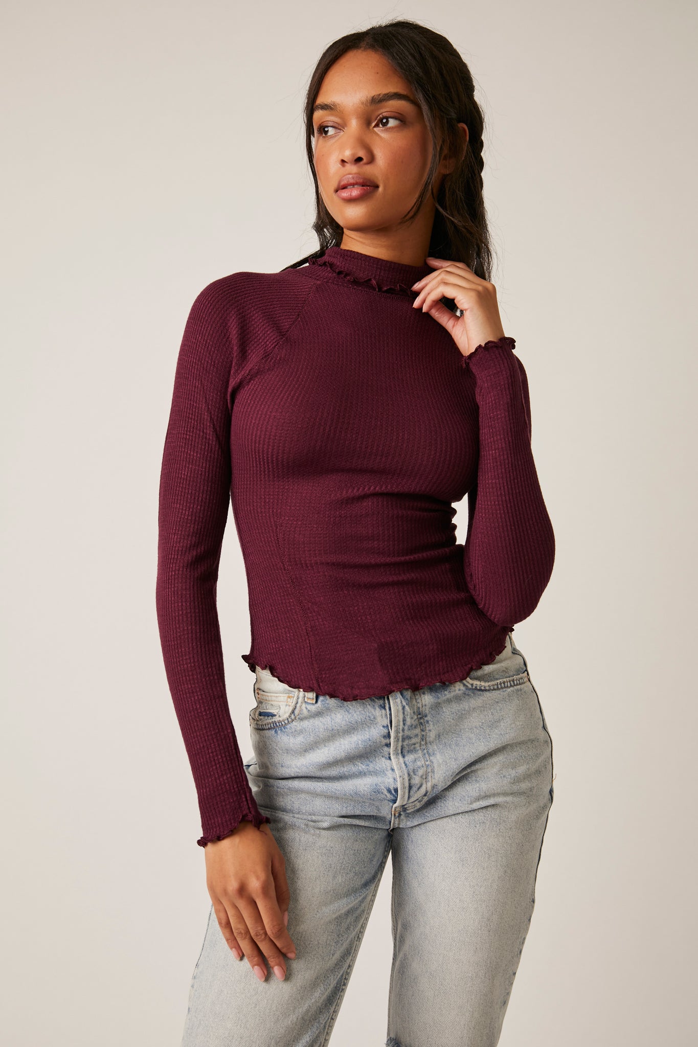 Free People Make It Easy Thermal- Precious Wine