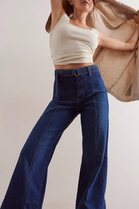 Free People We The Free Ryla A Line Jeans - Dreamscape Blue