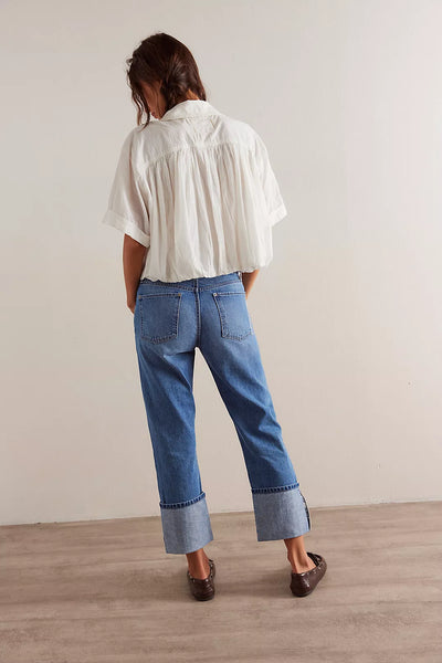 Free People Slim Shade Selvedge Jeans - True Blue