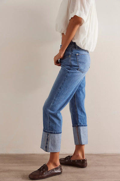 Free People Slim Shade Selvedge Jeans - True Blue