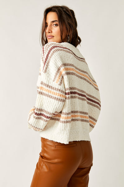 Free People Kennedy Pullover- Ivory Combo
