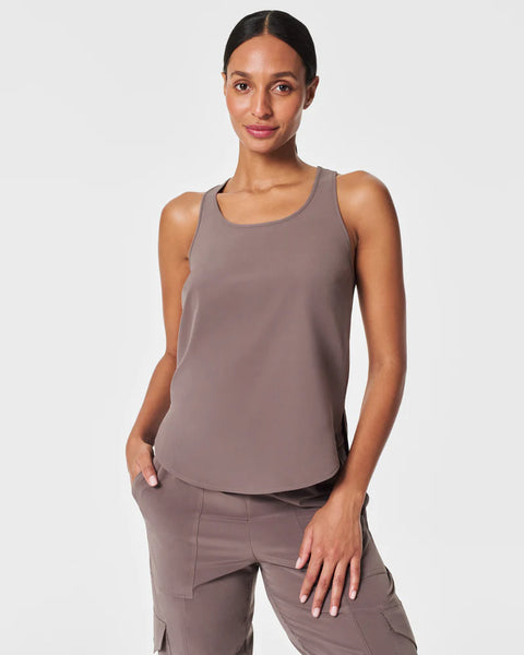 SPANX On The Move Curved Hem Tank - Smoke