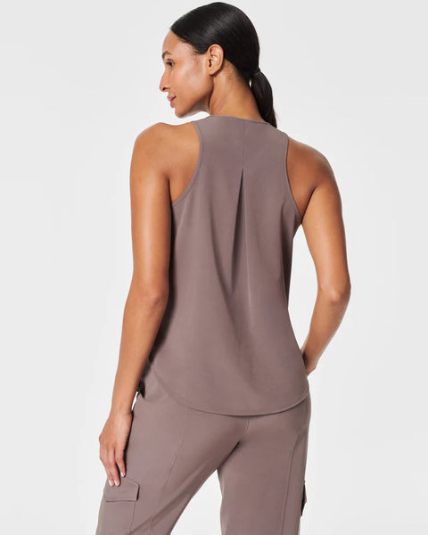 SPANX On The Move Curved Hem Tank - Smoke