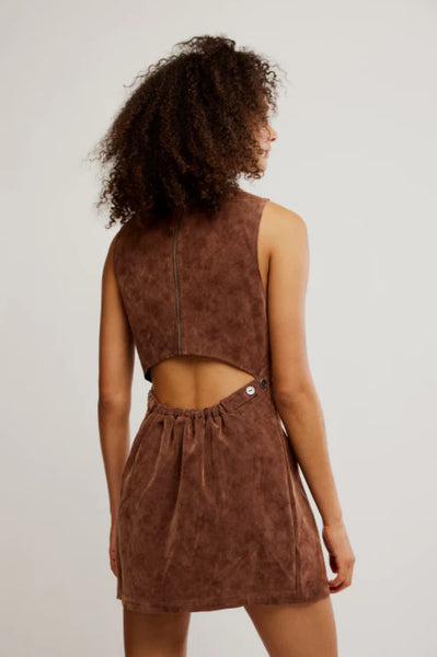Free People Atlas Suede Mini Dress - Chicory Coffee