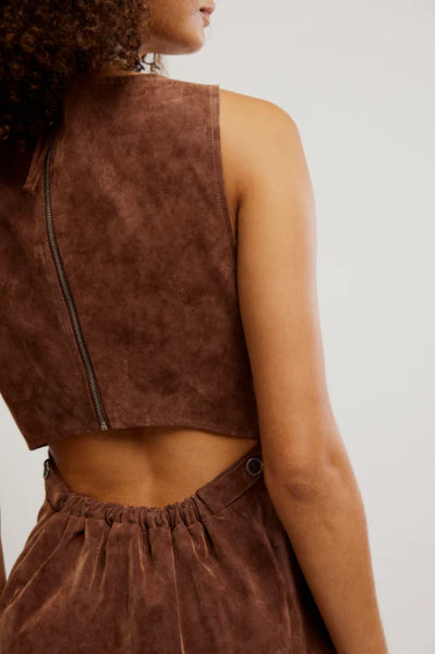 Free People Atlas Suede Mini Dress - Chicory Coffee