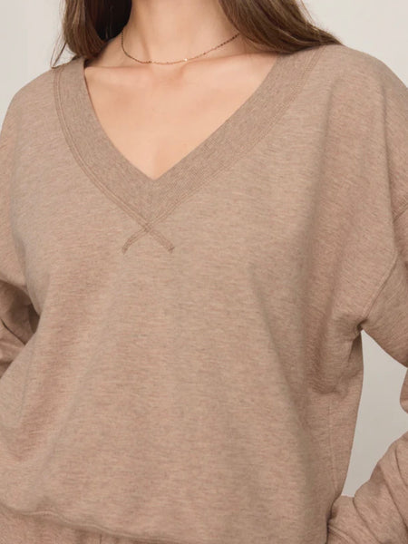 ZSupply Everyday French Terry V-Neck- Heather Ash