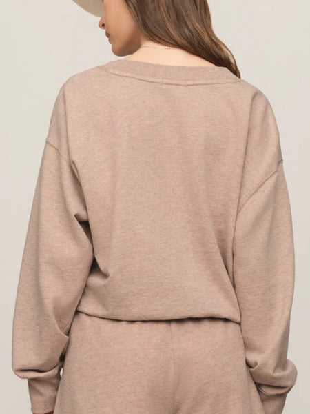 ZSupply Everyday French Terry V-Neck- Heather Ash