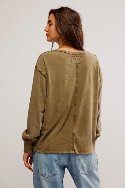 Free People Fade Into You Tee- Military Olive