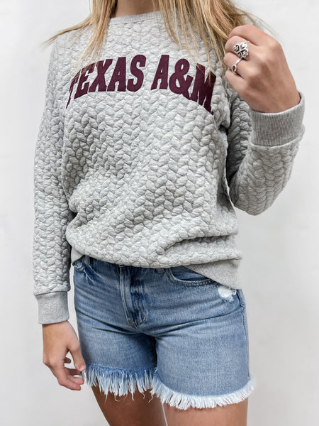 Quilted A&M Pullover
