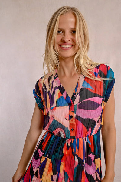 Sleeveless Shirt Dress - Multicolor Donna
