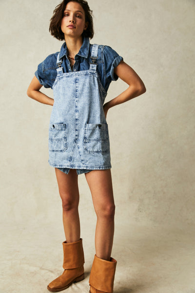 Free People Overall Smock Mini- All Faded Out