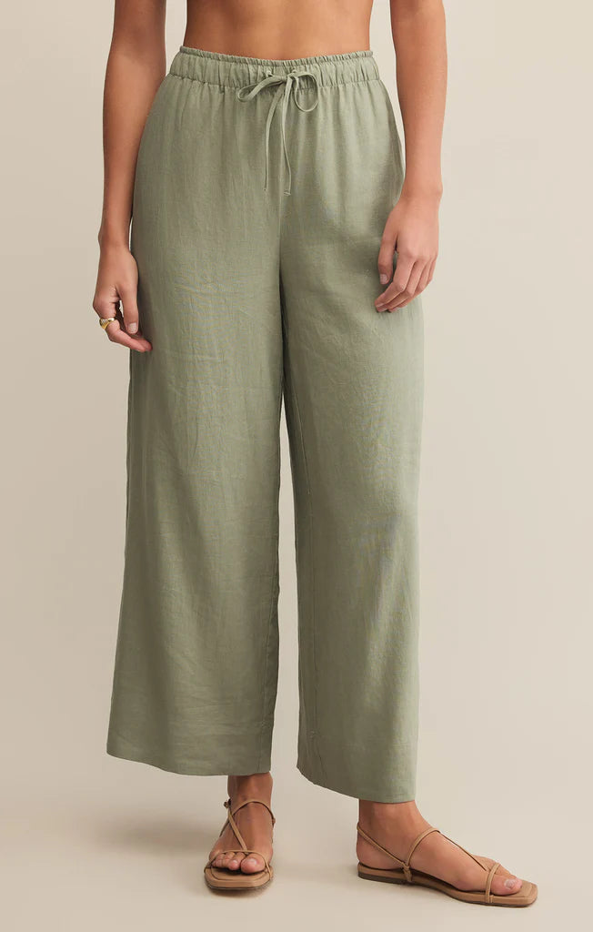 ZSupply Easton Textured Linen Pant - Avocado