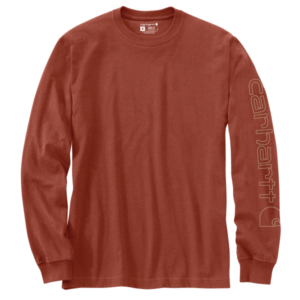 Carhartt Men's Loose Fit Heavyweight Long Logo Sleeve Graphic T-Shirts - ALL colors