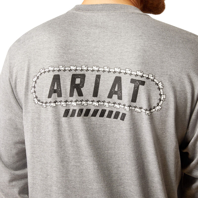 Ariat Rebar Cotton Strong Chainsaw Long Sleeve T-Shirt - Heather Grey