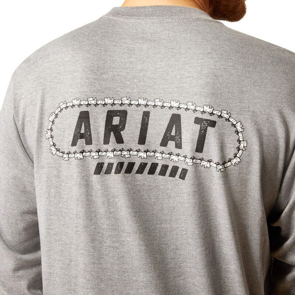 Ariat Rebar Cotton Strong Chainsaw Long Sleeve T-Shirt - Heather Grey