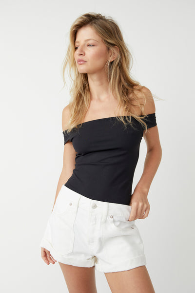 Free People Off To The Races Bodysuit- Black