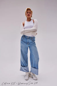 Free People Mid Rise Final Countdown Cuffed Jeans- To The Wire