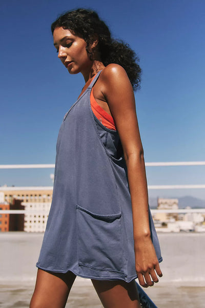 Free People Hot Shot Mini Dress - Black Grape (Navy)