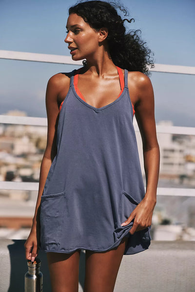 Free People Hot Shot Mini Dress - Black Grape (Navy)