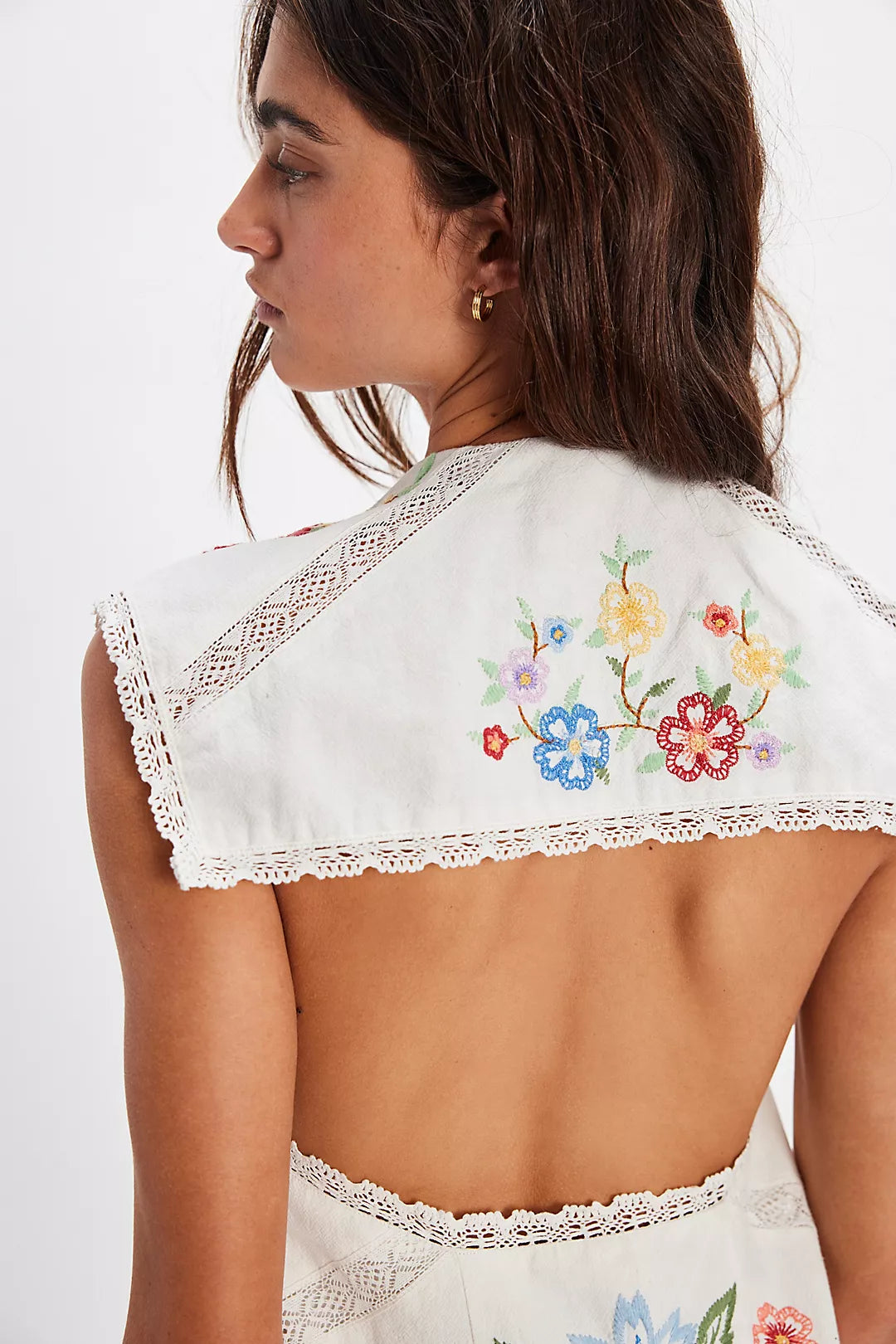free people wild one embroidered peasant dress Free People Wild One Embroidered Peasant Dress In Blue Skies