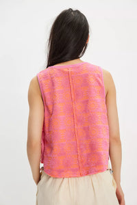 Free People Towel Terry Top - Pink Combo