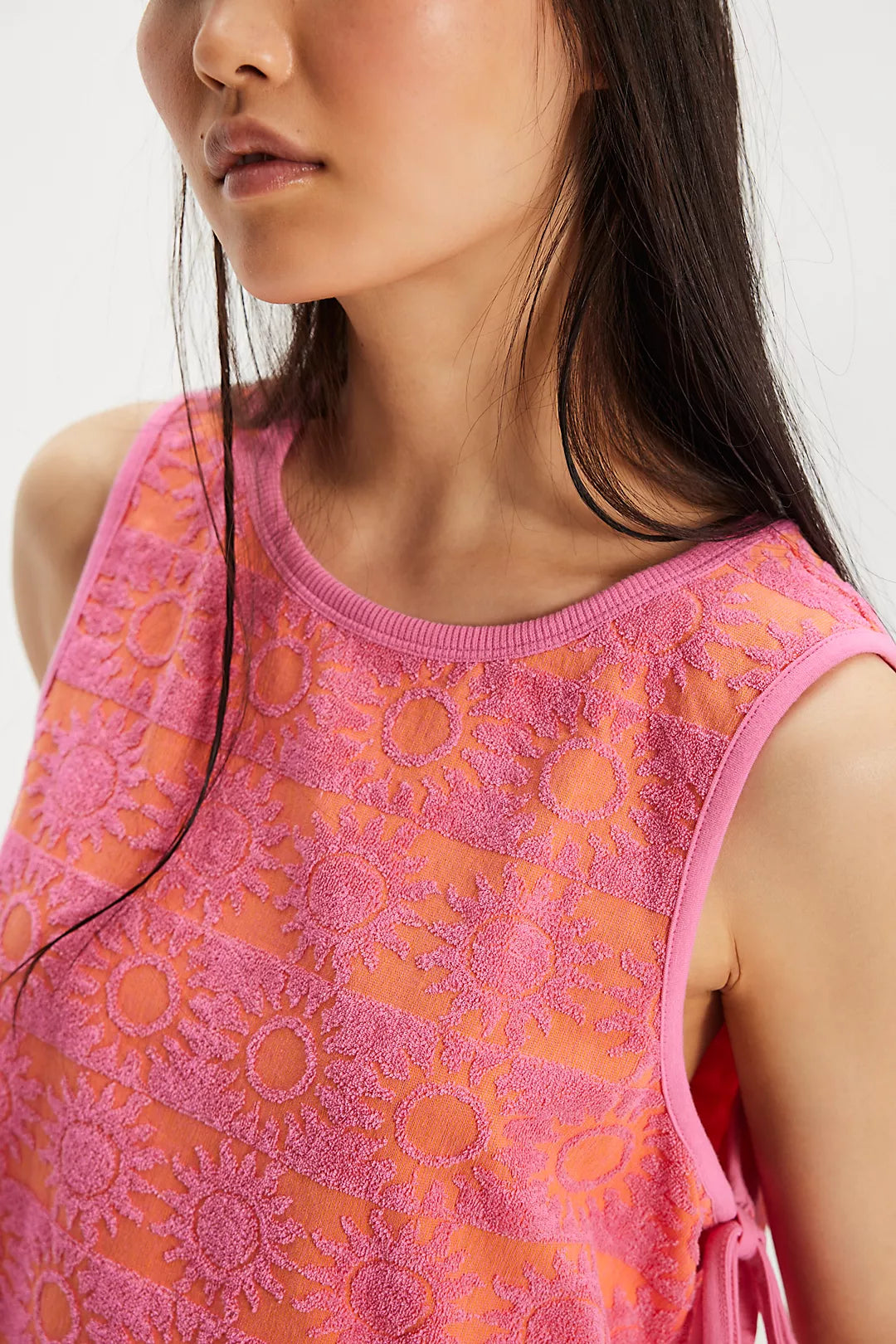 Free People Towel Terry Top - Pink Combo