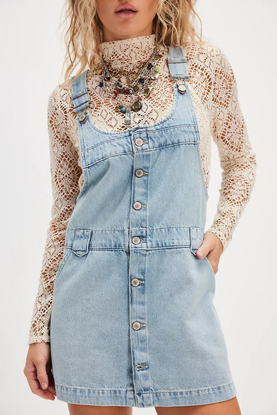 Free People We The Free Edie Denim Skirtall - Apple Blues