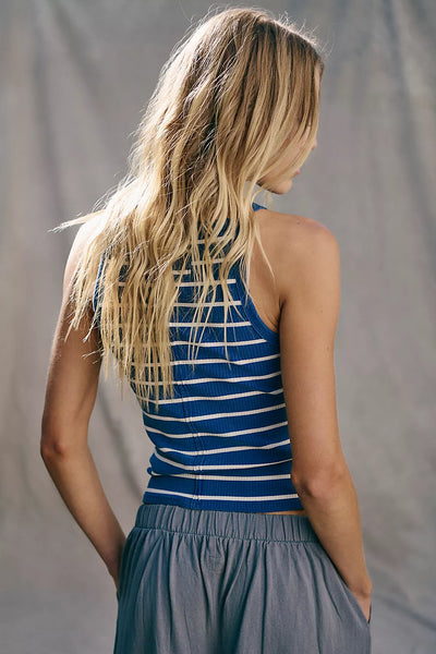 Free People Mia Tank Stripe - Navy Combo