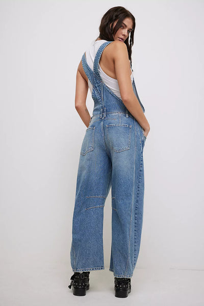 Free People Good Luck Barrel Overalls- Going Steady