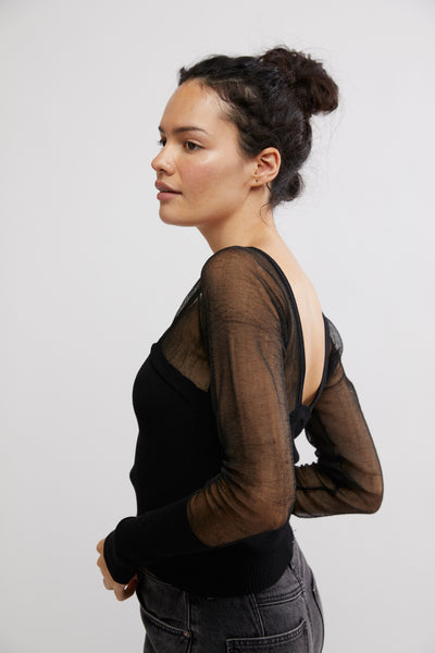 Free People Night After Night Long Sleeve - Black