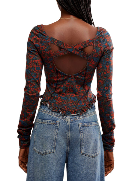 Free People Melanie Long Sleeve Top - Night Combo