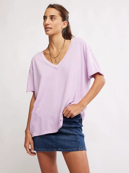 Free People Nina V-Neck Tee-Fairy Wings