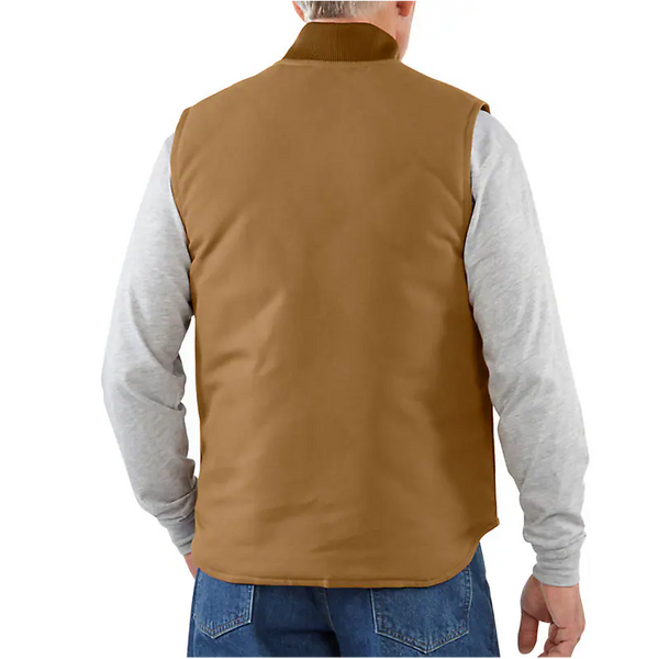 Carthartt Men’s Relaxed Fit Firm Duck Insulated Rib Collar Vest - Carthartt Brown