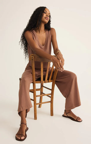 ZSupply Sloane V-Neck Top - Teakwood