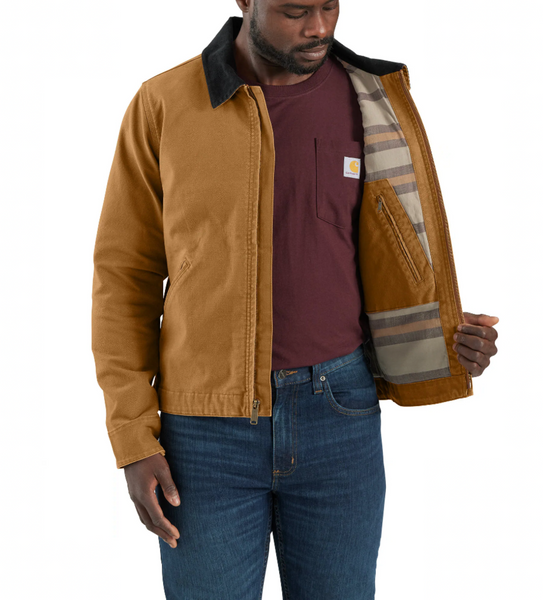 Carthartt Men’s Re-engineered Rugged Flex Relaxed Fit Duck Detroit Jacket - Carthartt Brown