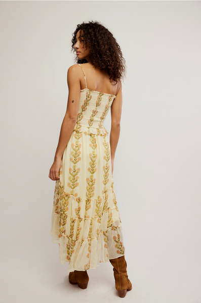 Free People Alejandra Midi Dress - Cloud Combo