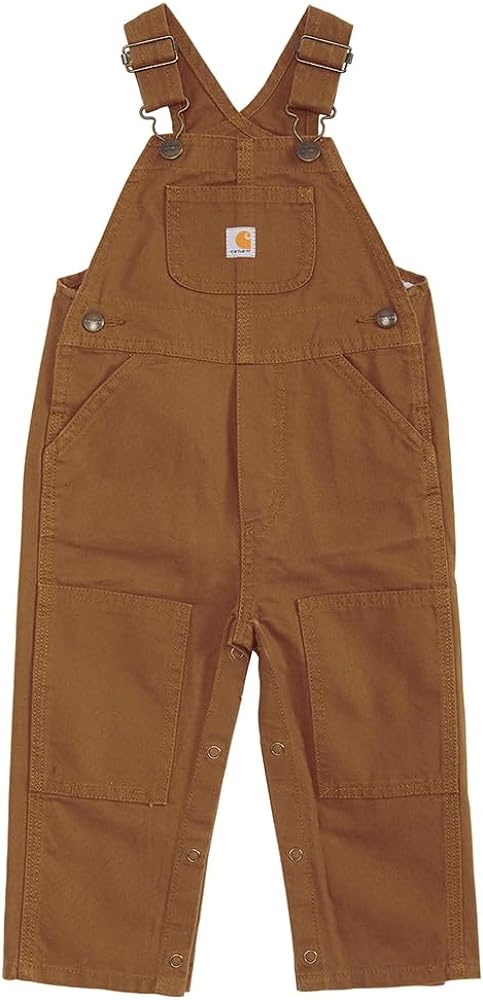 Kid's Carhartt Canvas Bib Overalls- Carhartt Brown