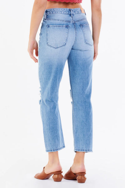 Jodi High Rise Cropped Straight Jeans- Deep Water
